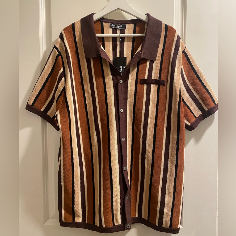 Paul Jones Knit Vintage Collar Cardigan Shirt